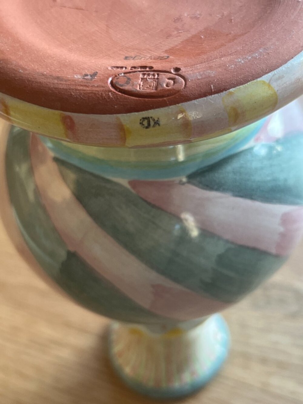 MacKenzie-Childs Cayuga Candlesticks/Vase Pair Taylor Ceramics Retired - Picture 8 of 10